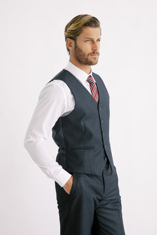 Grey Solid Modern Fit Suit