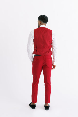 Red Ultra Slim Stretch Suit