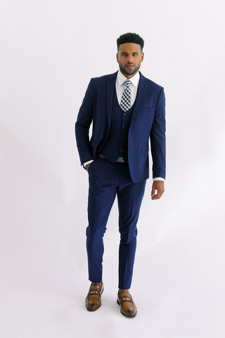 Blue Ultra Slim Stretch Suit