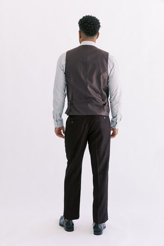Burgandy Tonal Plaid Modern Fit Suit