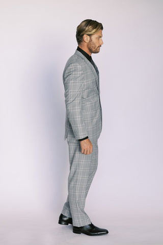 Grey Window Pane Modern Fit Suit