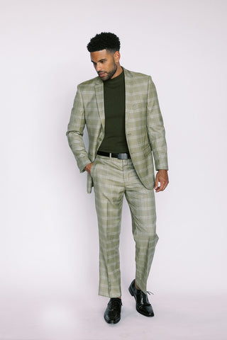 Sage Window Pane Modern Fit Suit