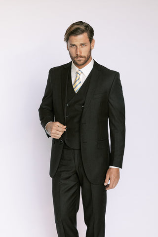 Brown Striated Modern Fit Suit