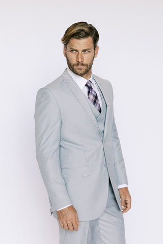 Silver Striated Modern Fit Suit