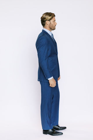 French Blue Striated Modern Fit Suit