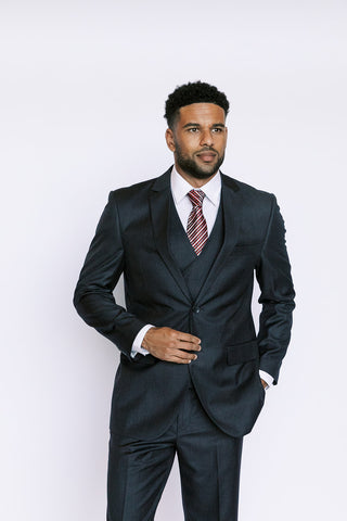 Charcoal Striated Modern Fit Suit