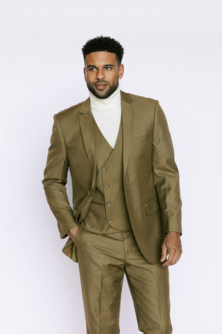 Mustard Striated Modern Fit Suit