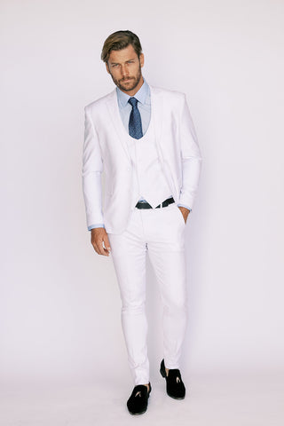 White Ultra Slim Stretch Suit