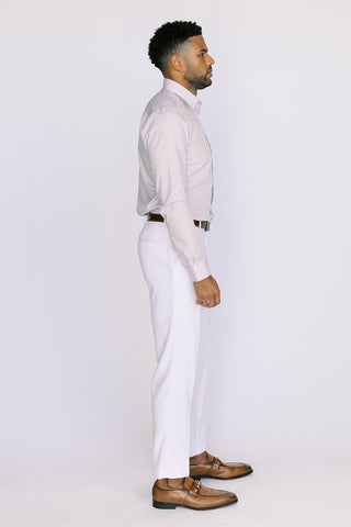 White Flat Front Modern Fit Dress Pant