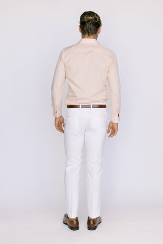 White Flat Front Ultra Slim Pant