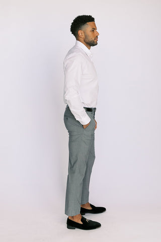 Grey Flat Front Ultra Slim Pant